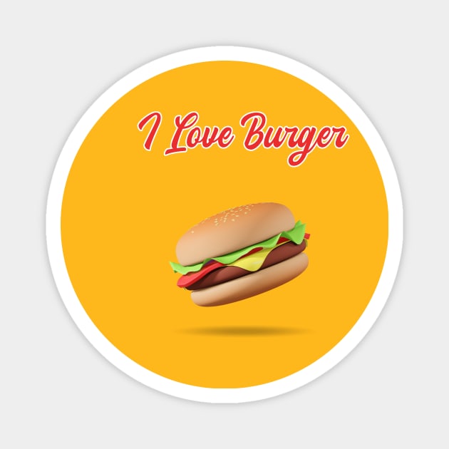 I Love Burger Magnet by Restoe3D